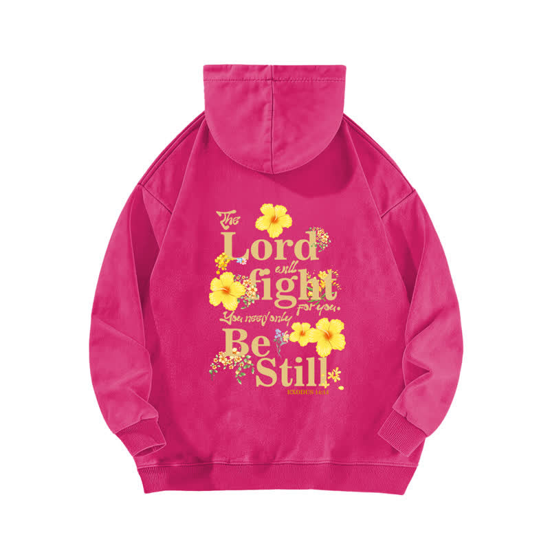 Christianartworkshop Be Still Floral Front And Back Washed Hoodie - image 13