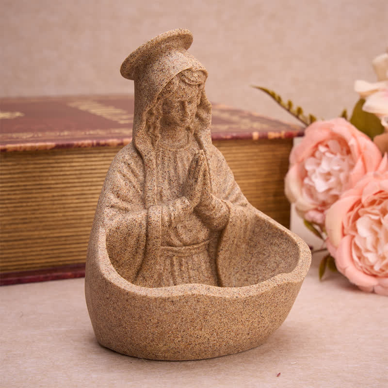 Christianartworkshop Praying Our Lady Tabletop Holy Water Font: Amulet of Constant Sacred Calm - image 1