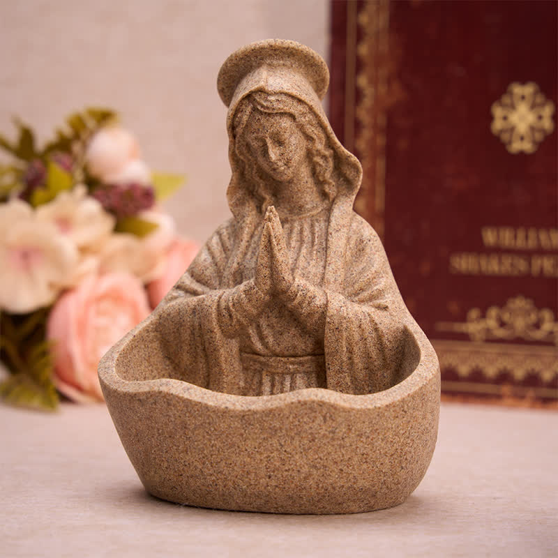 Christianartworkshop Praying Our Lady Tabletop Holy Water Font: Amulet of Constant Sacred Calm - Our Lady - image 0