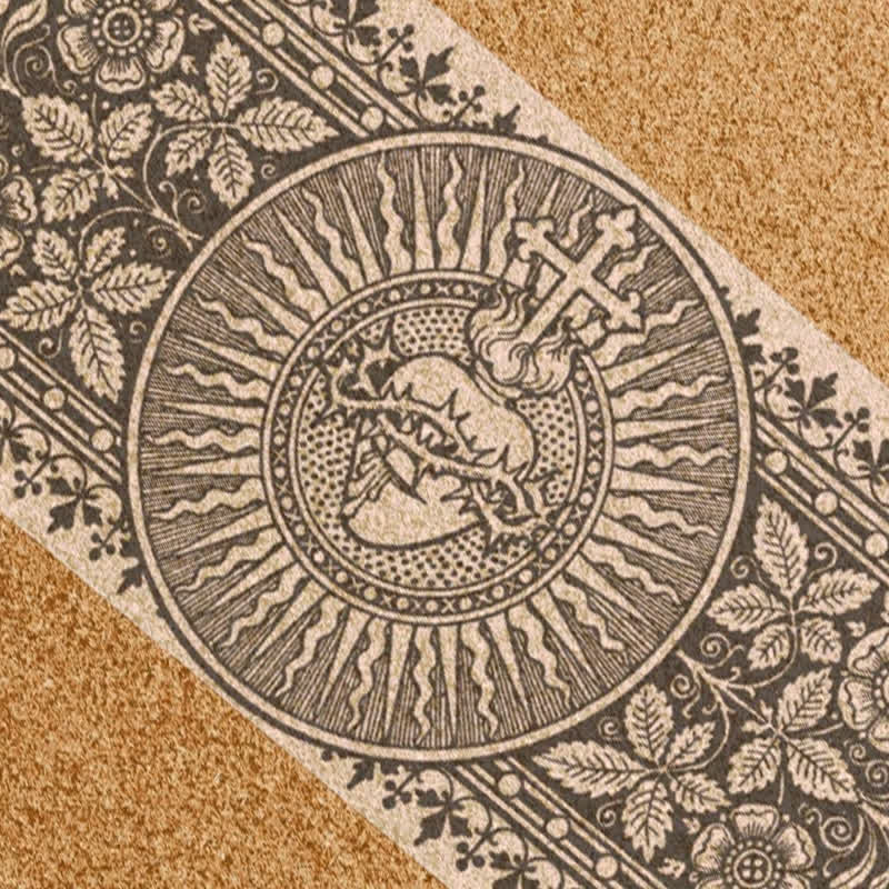 Christianartworkshop Engraved Style Sacred Heart Cross Doormat - image 4