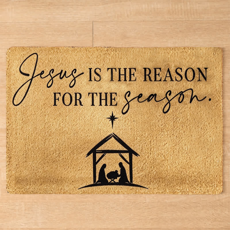 Christianartworkshop Nativity Scene Star Scripture Quote Coir Doormat - image 3