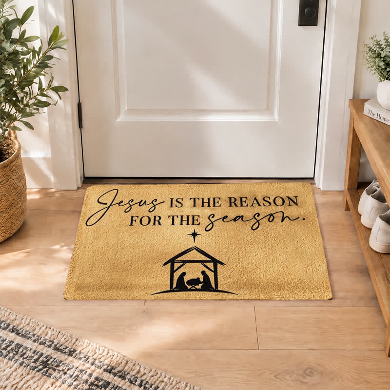 Christianartworkshop Nativity Scene Star Scripture Quote Coir Doormat - image 1