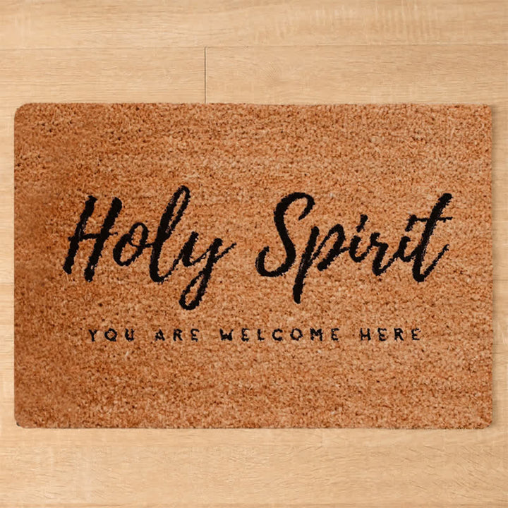 Christianartworkshop Hand Lettered Holy Spirit Entryway Coir Doormat - image 3