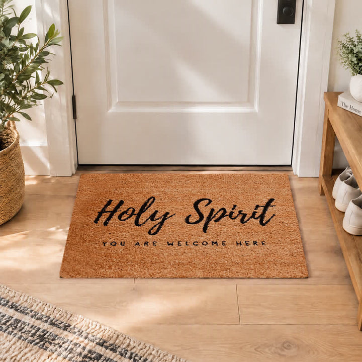 Christianartworkshop Hand Lettered Holy Spirit Entryway Coir Doormat - image 2
