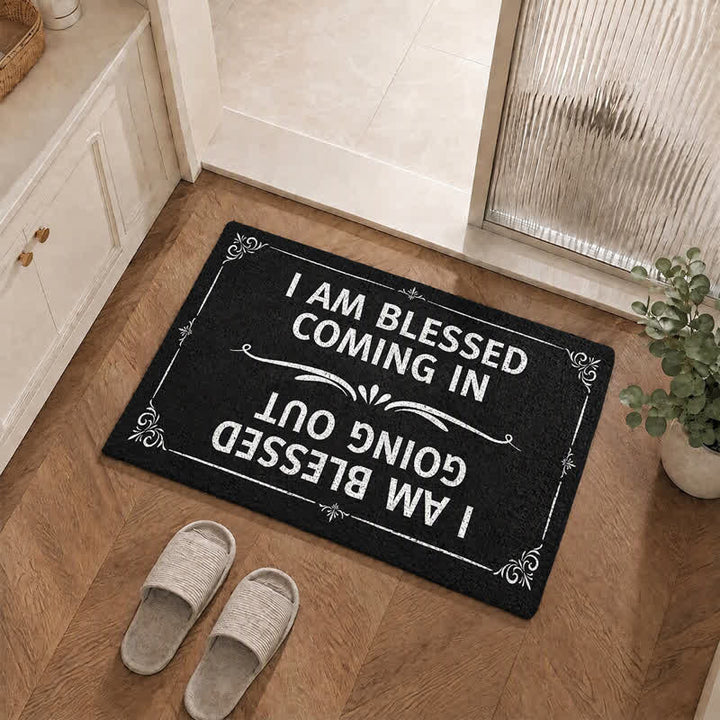 Christianartworkshop Classic Border Blessed In & Out Entry Doormat - image 0