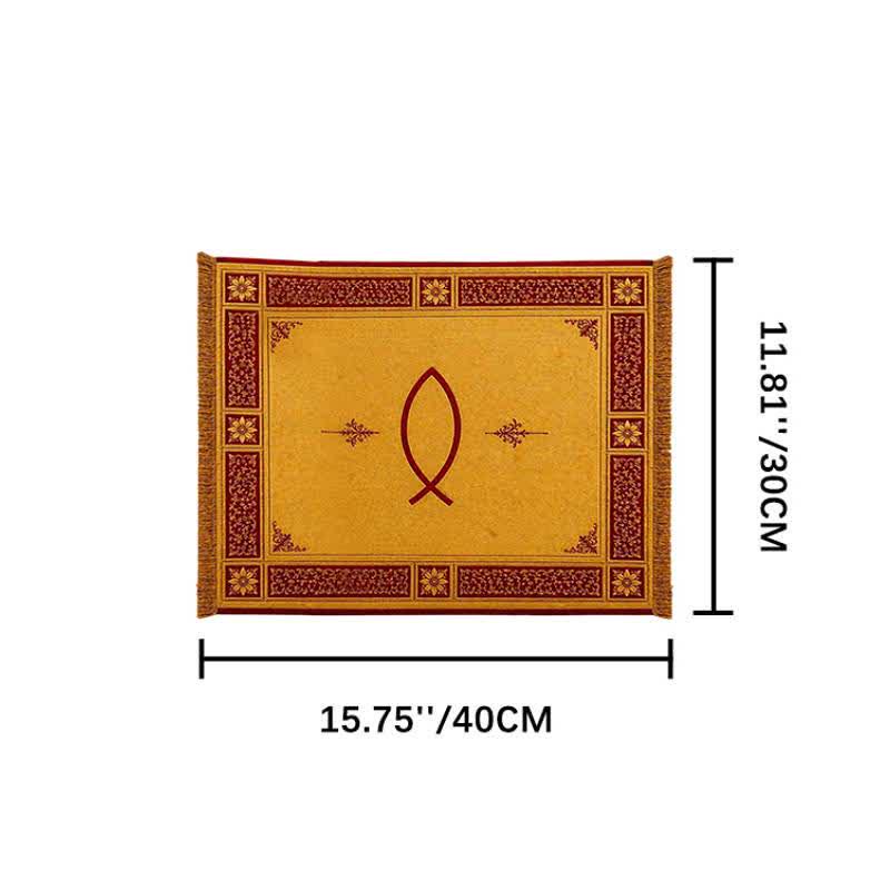 Christianartworkshop Ichthys & Chi-Rho Monogram Velvet Tapestry: Token of Abiding Celestial Shelter - Ichthys B - 11.81''*15.75''/30*40cm - image 12