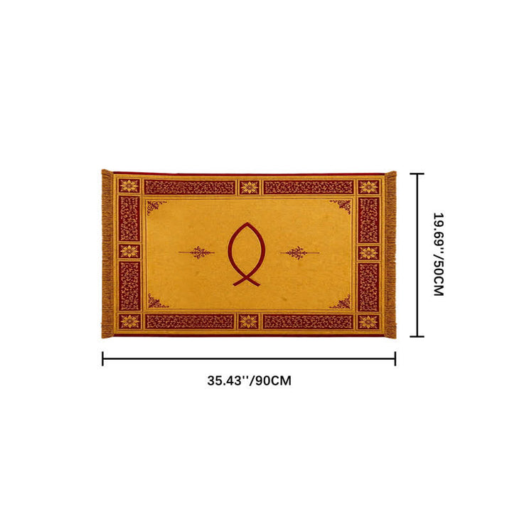 Christianartworkshop Ichthys & Chi-Rho Monogram Velvet Tapestry: Token of Abiding Celestial Shelter - Ichthys B - 19.69''*35.43''/50*90cm - image 14