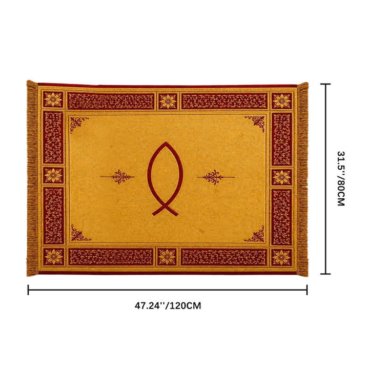 Christianartworkshop Ichthys & Chi-Rho Monogram Velvet Tapestry: Token of Abiding Celestial Shelter - Ichthys B - 31.5''*47.24''/80*120cm - image 17