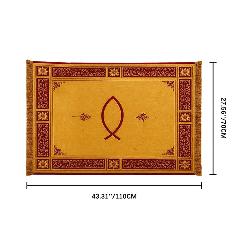 Christianartworkshop Ichthys & Chi-Rho Monogram Velvet Tapestry: Token of Abiding Celestial Shelter - Ichthys B - 27.56''*43.31''/70*110cm - image 16