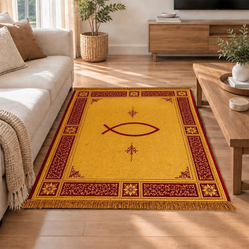 Christianartworkshop Ichthys & Chi-Rho Monogram Velvet Tapestry: Token of Abiding Celestial Shelter - image 11