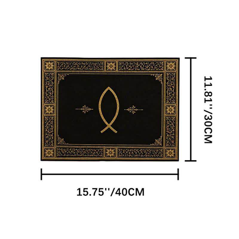 Christianartworkshop Ichthys & Chi-Rho Monogram Velvet Tapestry: Token of Abiding Celestial Shelter - Ichthys A - 11.81''*15.75''/30*40cm - image 3