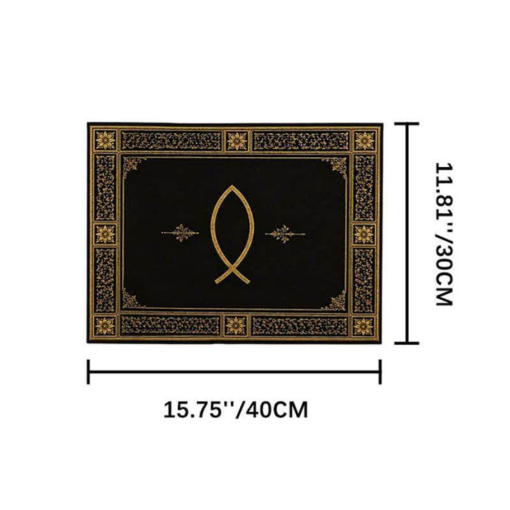 Christianartworkshop Ichthys & Chi-Rho Monogram Velvet Tapestry: Token of Abiding Celestial Shelter - Ichthys A - 11.81''*15.75''/30*40cm - image 3