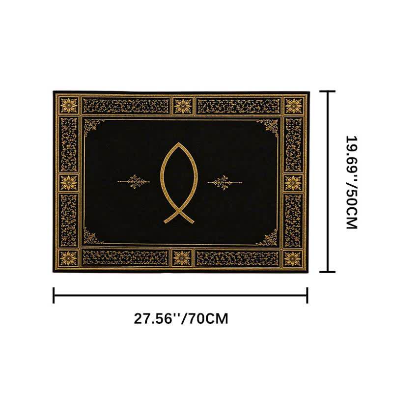 Christianartworkshop Ichthys & Chi-Rho Monogram Velvet Tapestry: Token of Abiding Celestial Shelter - Ichthys A - 19.69''*27.56''/50*70cm - image 4