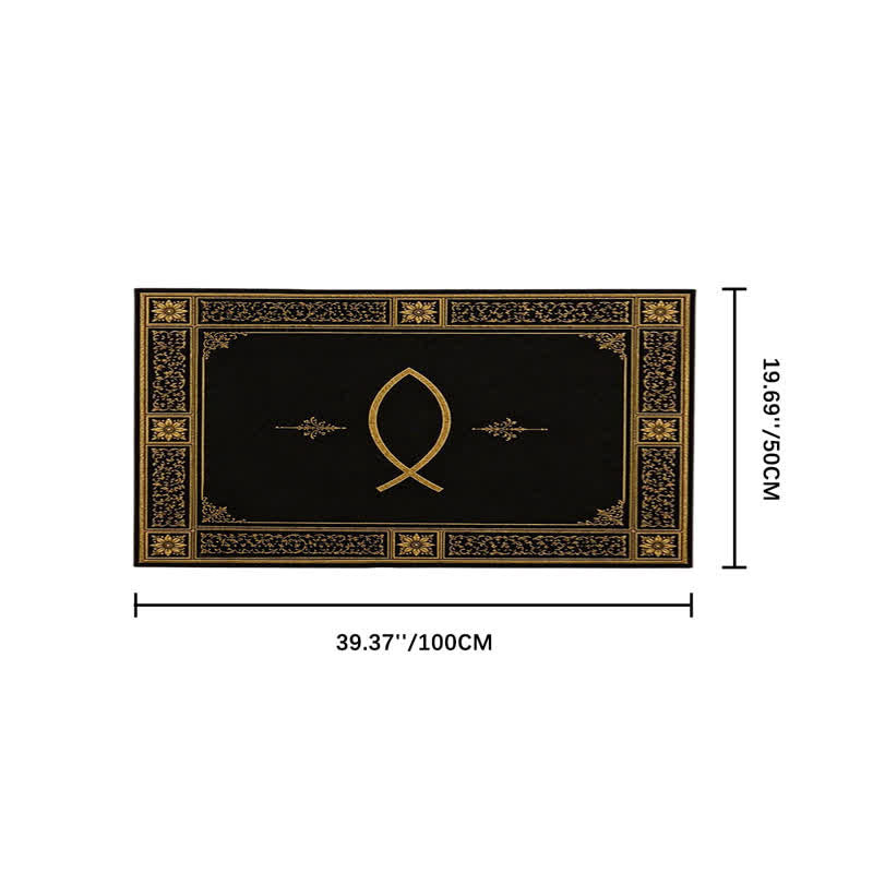Christianartworkshop Ichthys & Chi-Rho Monogram Velvet Tapestry: Token of Abiding Celestial Shelter - Ichthys A - 19.69''*39.37''/50*100cm - image 6