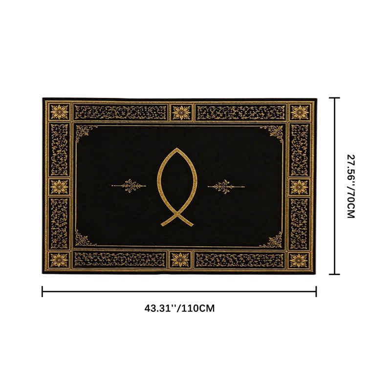 Christianartworkshop Ichthys & Chi-Rho Monogram Velvet Tapestry: Token of Abiding Celestial Shelter - Ichthys A - 27.56''*43.31''/70*110cm - image 7