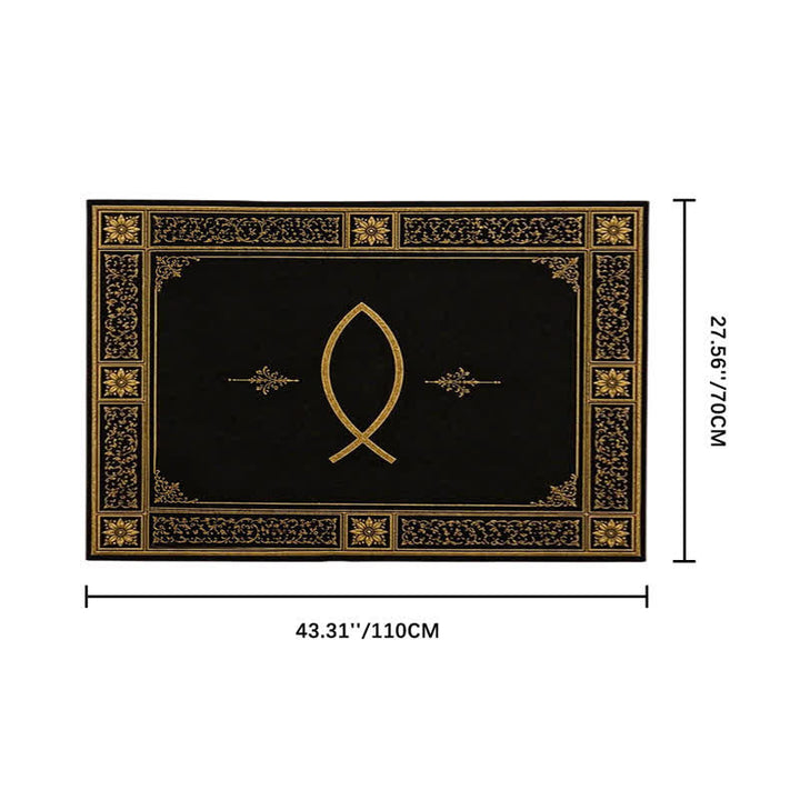 Christianartworkshop Ichthys & Chi-Rho Monogram Velvet Tapestry: Token of Abiding Celestial Shelter - Ichthys A - 27.56''*43.31''/70*110cm - image 7