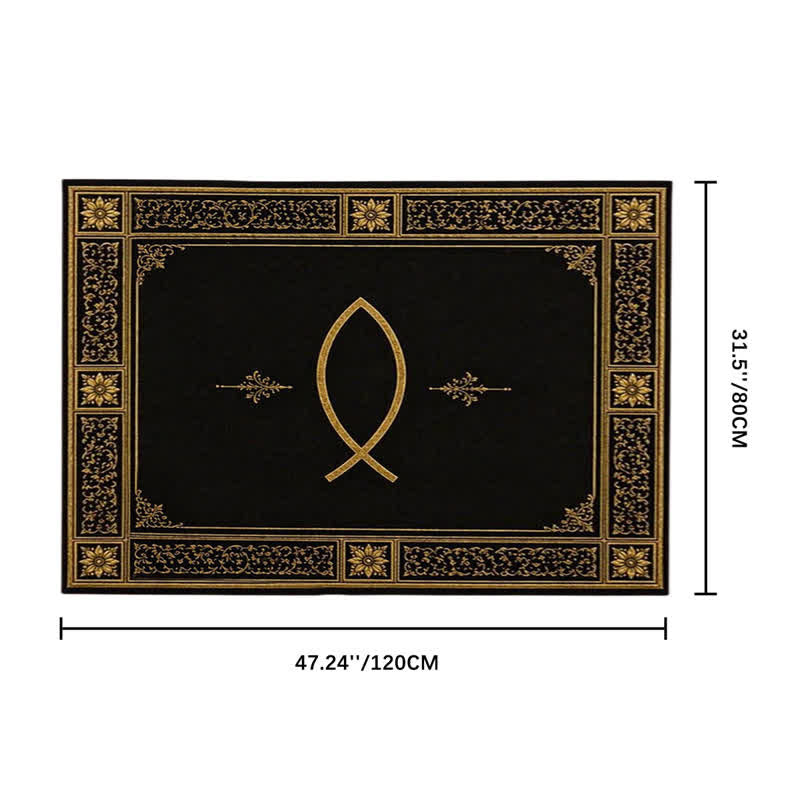 Christianartworkshop Ichthys & Chi-Rho Monogram Velvet Tapestry: Token of Abiding Celestial Shelter - Ichthys A - 31.5''*47.24''/80*120cm - image 8
