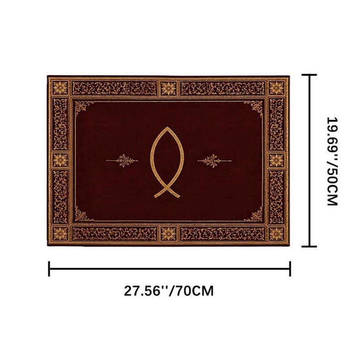 Christianartworkshop Ichthys & Chi-Rho Monogram Velvet Tapestry: Token of Abiding Celestial Shelter - Ichthys C - 19.69''*27.56''/50*70cm - image 22