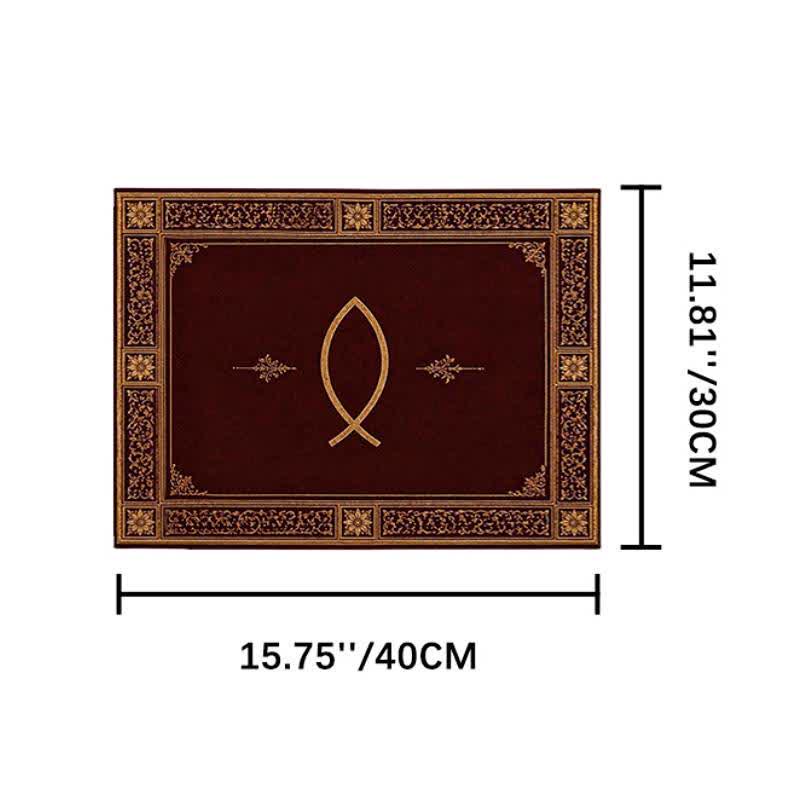 Christianartworkshop Ichthys & Chi-Rho Monogram Velvet Tapestry: Token of Abiding Celestial Shelter - Ichthys C - 11.81''*15.75''/30*40cm - image 21