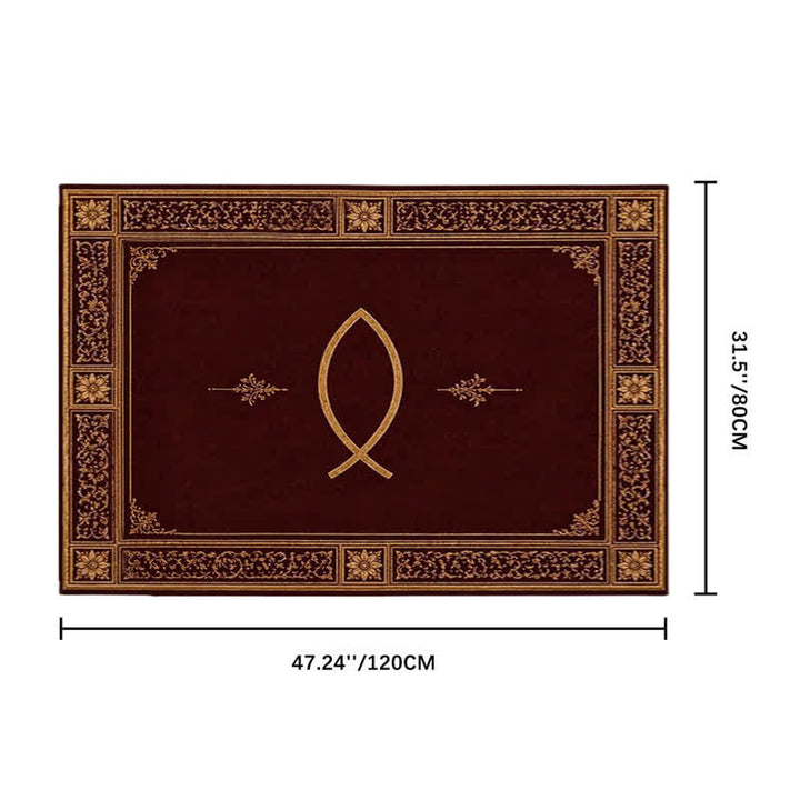 Christianartworkshop Ichthys & Chi-Rho Monogram Velvet Tapestry: Token of Abiding Celestial Shelter - Ichthys C - 31.5''*47.24''/80*120cm - image 26