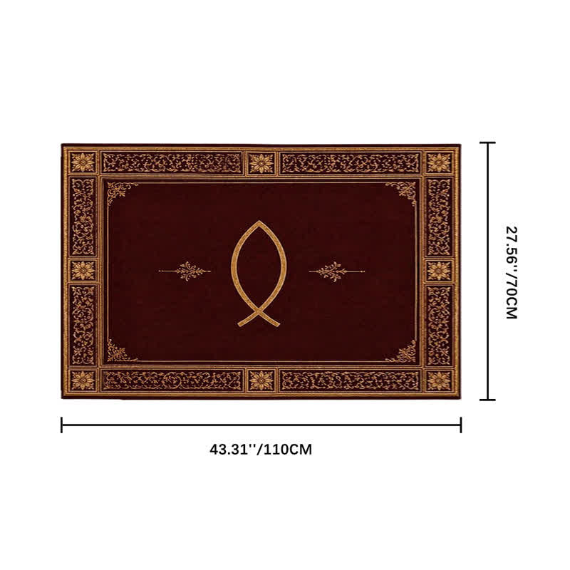 Christianartworkshop Ichthys & Chi-Rho Monogram Velvet Tapestry: Token of Abiding Celestial Shelter - Ichthys C - 27.56''*43.31''/70*110cm - image 25