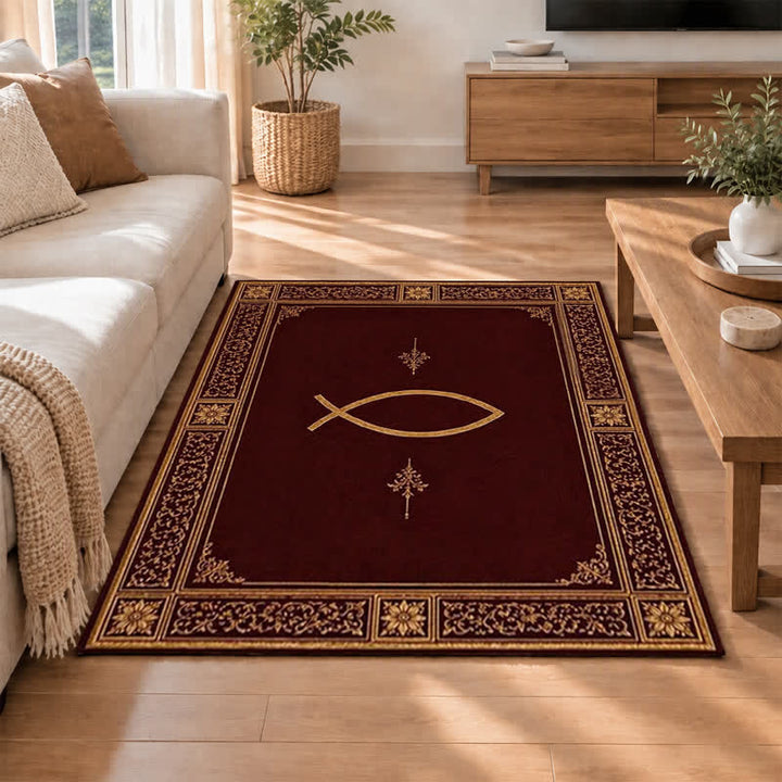 Christianartworkshop Ichthys & Chi-Rho Monogram Velvet Tapestry: Token of Abiding Celestial Shelter - image 19