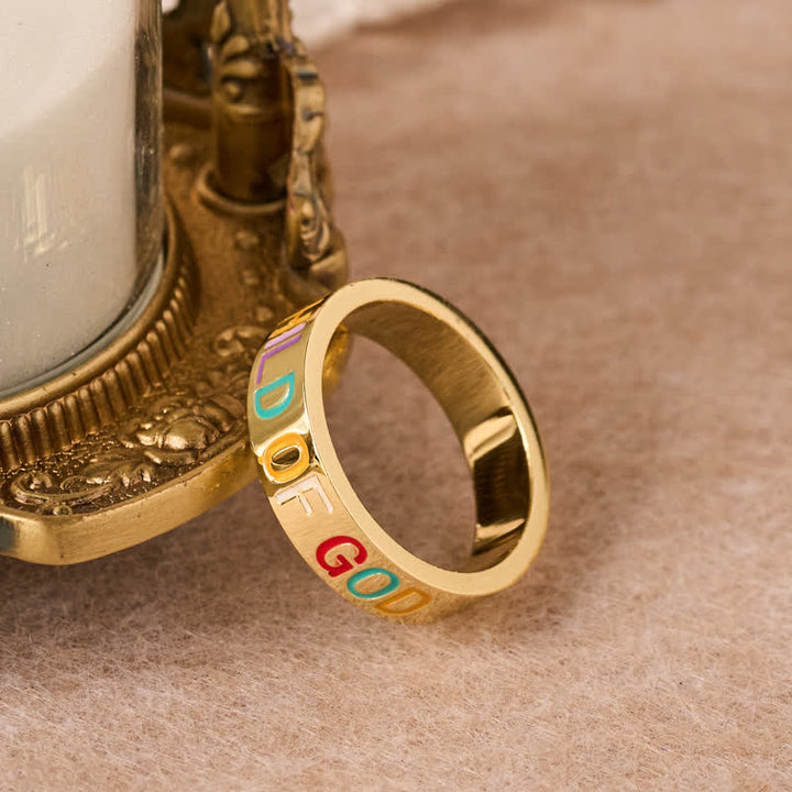 Christianartworkshop Lettered Child Of God Band Ring: Mark of Unwavering Heavenly Love - image 3