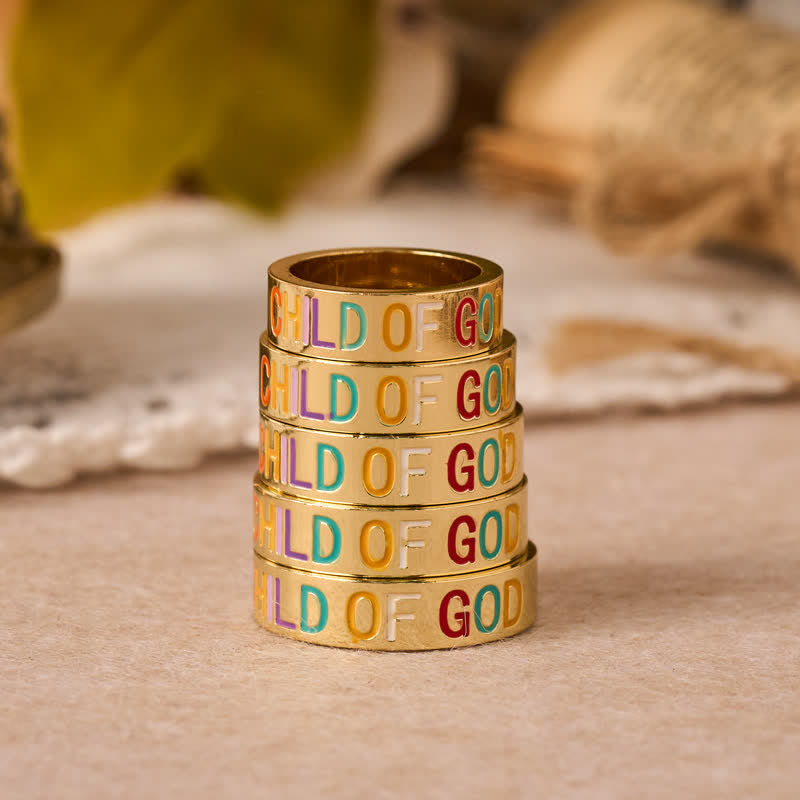 Christianartworkshop Lettered Child Of God Band Ring: Mark of Unwavering Heavenly Love - image 3