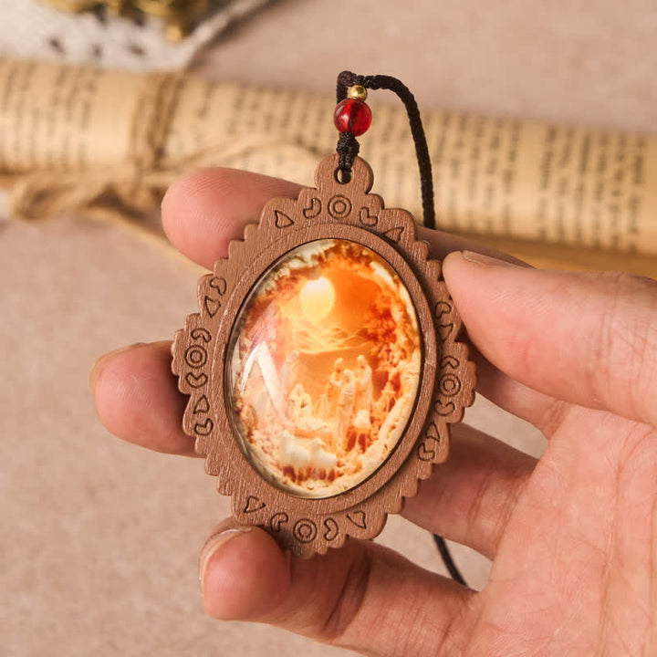 FREE Today: Wooden-Framed Glass Nativity Pendant Necklace: Symbol of Tender Heavenly Grace - image 2