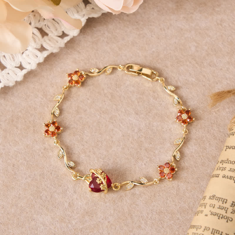 FREE Today: Ornate Brass Sacred Heart Vine Bracelet: Emblem of Tender Heavenly Devotion - Red - Sacred Heart B - image 5