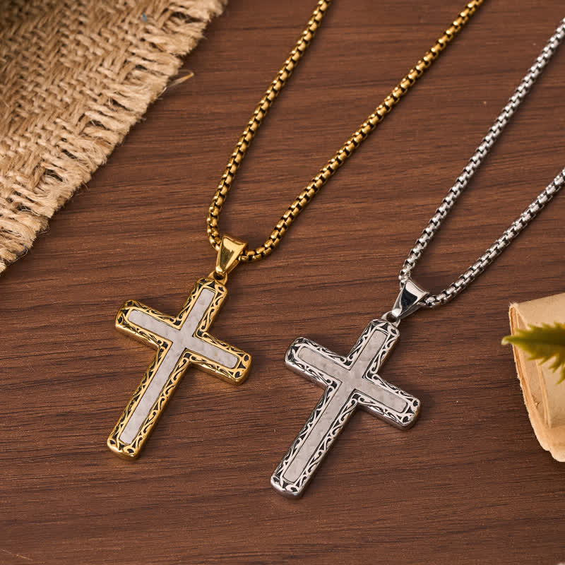 FREE Today: Vintage Engraved Texture Cross Necklace: Timeless Symbol of Tender Grace - image 1