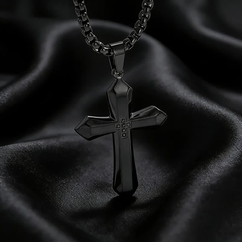 FREE Today: Three-Styled Stainless Steel Sculpted Cross Pendant Necklace - image 5