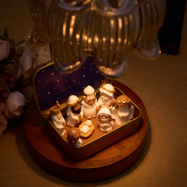 FREE Today: Portable Tin Box Nativity Resin Scene: Keepsake of Silent Holy Night - image 3