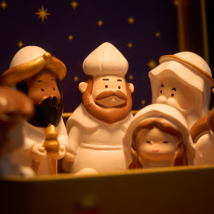 Christianartworkshop Portable Tin Box Nativity Resin Scene: Keepsake of Silent Holy Night - image 4
