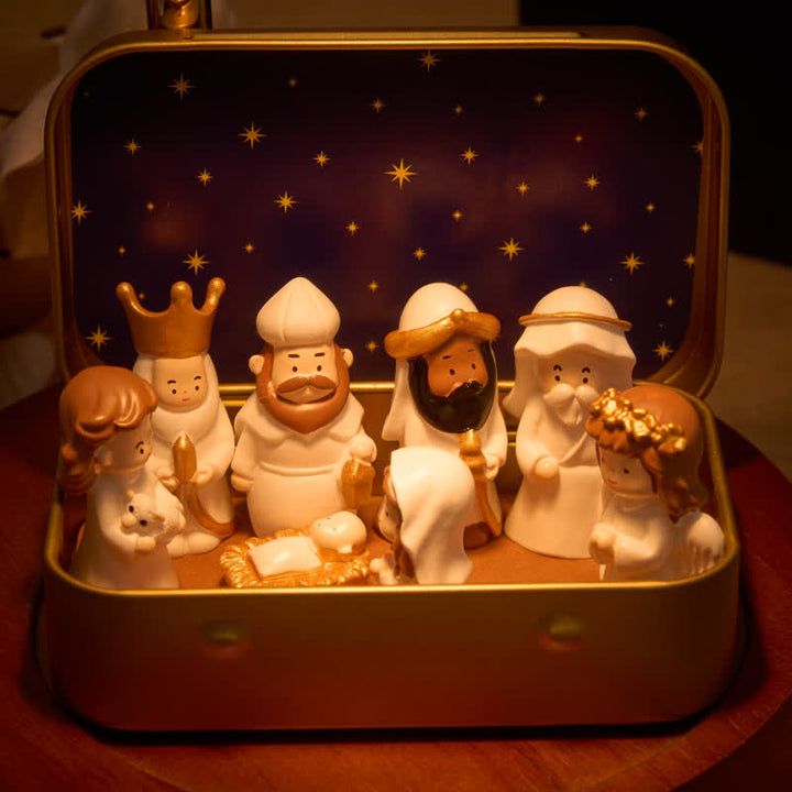 FREE Today: Portable Tin Box Nativity Resin Scene: Keepsake of Silent Holy Night - image 2