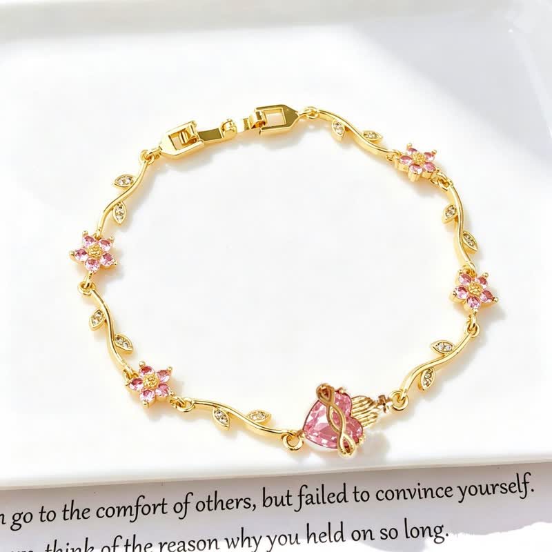 Christianartworkshop Ornate Brass Sacred Heart Vine Bracelet: Emblem of Tender Heavenly Devotion - Pink - Sacred Heart A - image 11