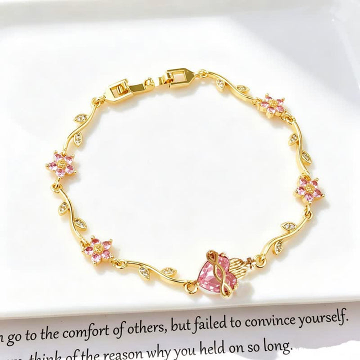Christianartworkshop Ornate Brass Sacred Heart Vine Bracelet: Emblem of Tender Heavenly Devotion - Pink - Sacred Heart A - image 11