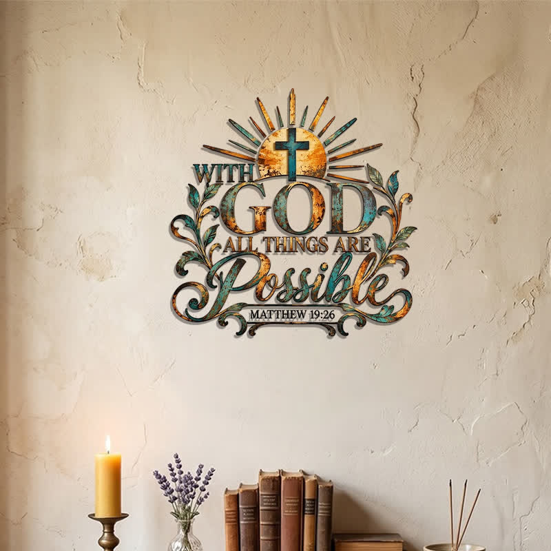 Christianartworkshop Sunburst & Foliage Metal Cross Wall Decor: Token of Unfailing Sacred Hope - image 3