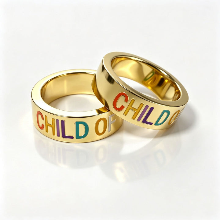 Christianartworkshop Lettered Child Of God Band Ring: Mark of Unwavering Heavenly Love - image 0