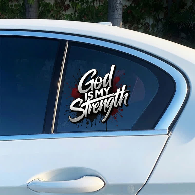 Christianartworkshop Graffiti God Is My Strength Plastic Car Sticker - image 1