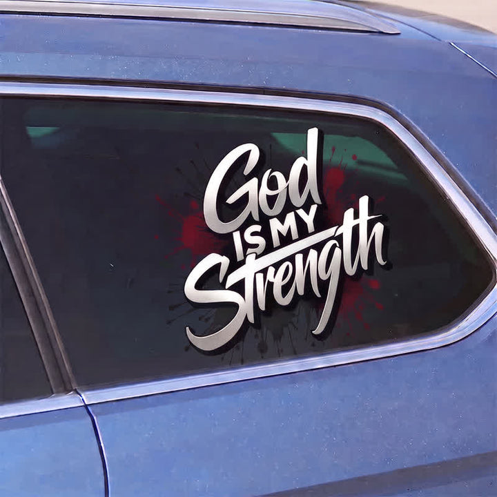 Christianartworkshop Graffiti God Is My Strength Plastic Car Sticker - image 3