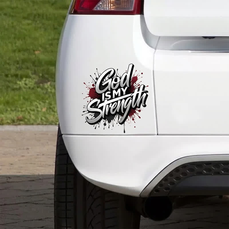 Christianartworkshop Graffiti God Is My Strength Plastic Car Sticker - image 5