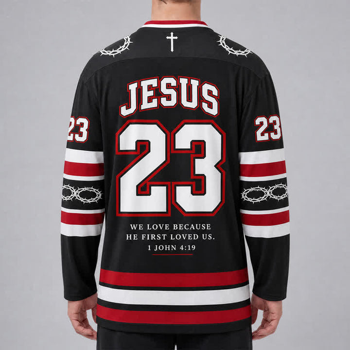 Christianartworkshop Jesus Love 23 Faith Over Fear Hockey Jersey - image 4