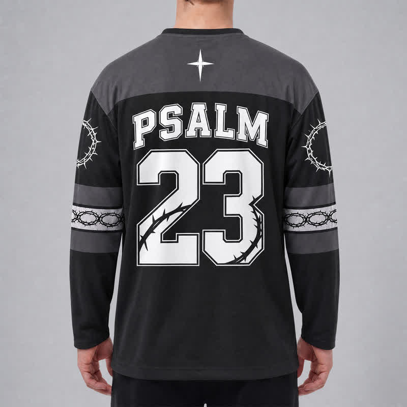 Christianartworkshop Psalm 23 Blood Of Jesus Black Hockey Jersey - image 4