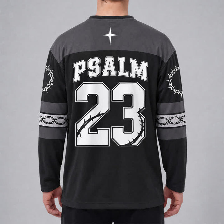 Christianartworkshop Psalm 23 Blood Of Jesus Black Hockey Jersey - image 4