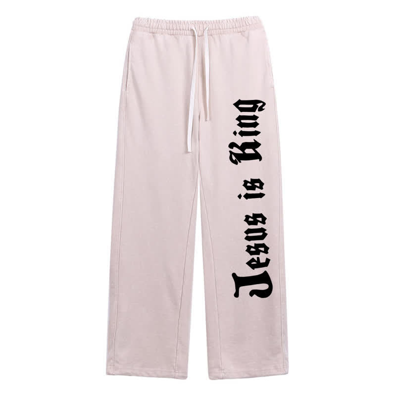 Christianartworkshop Black Gothic Script Streetwear Washed Sweatpants - Apricot - 2XL - image 24