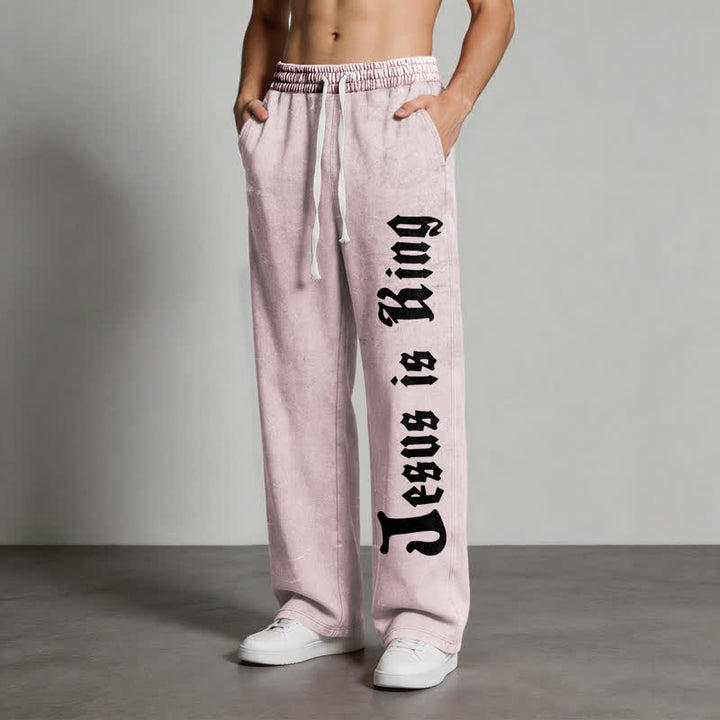 Christianartworkshop Black Gothic Script Streetwear Washed Sweatpants - image 28