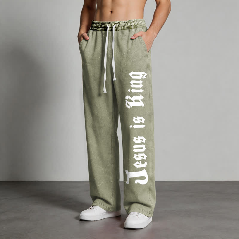 Christianartworkshop Black Gothic Script Streetwear Washed Sweatpants - image 20