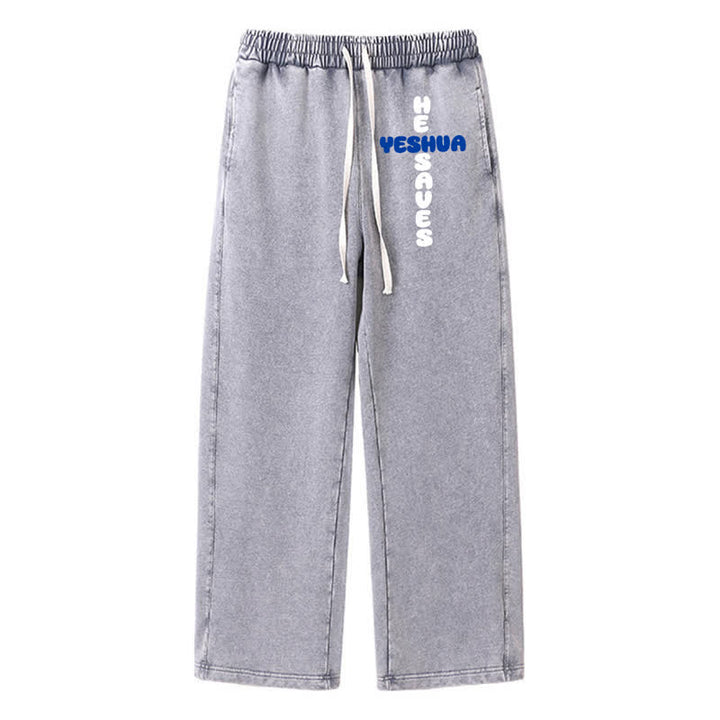 Christianartworkshop Blush Street Ease Drawstring Washed Sweatpants - Grey - 2XL - image 8