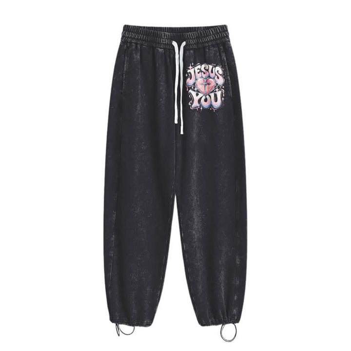 Christianartworkshop Jesus Heart Star Statement Washed Sweatpants - image 10